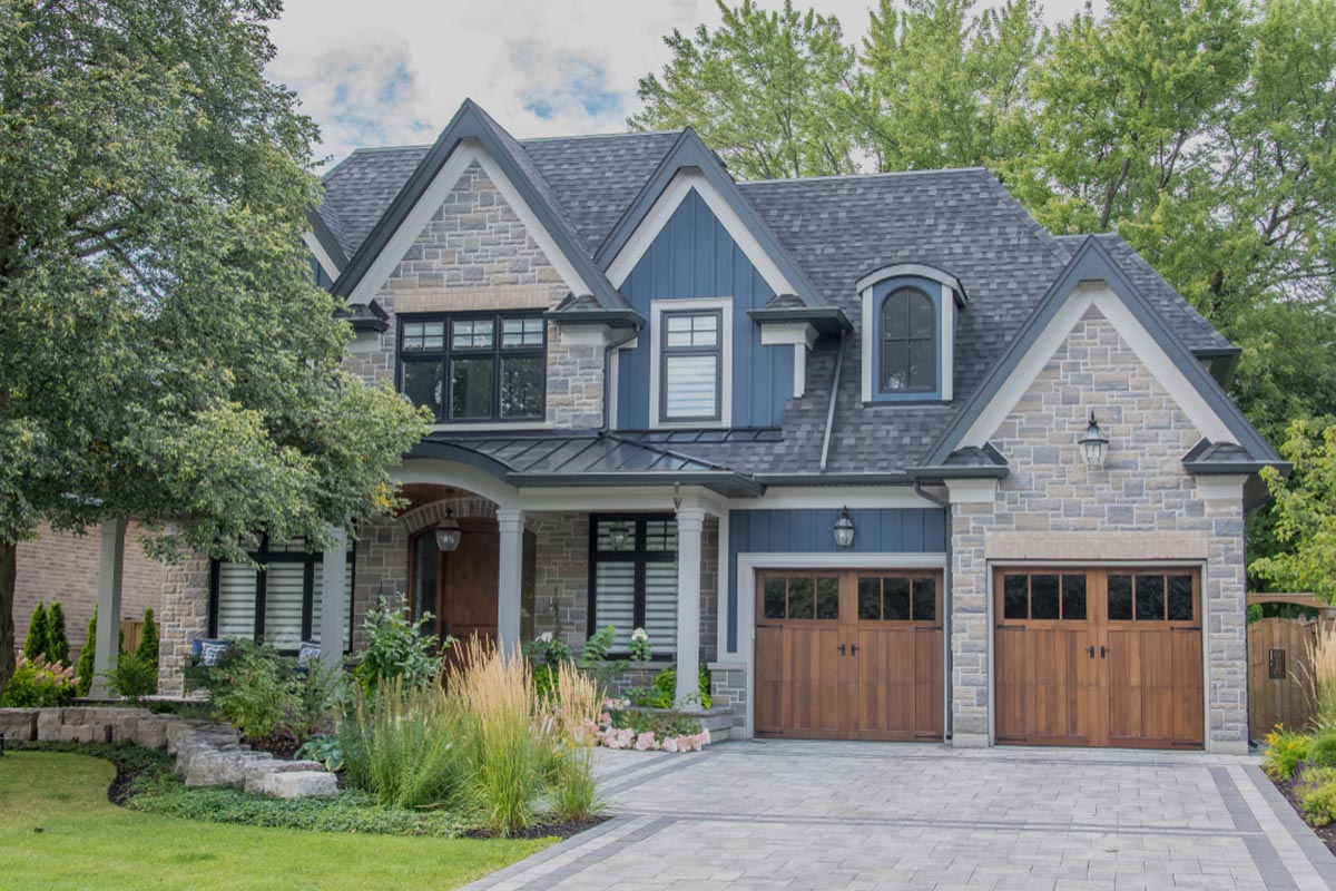 2-car paver driveway with grey natural paving stones 2-car paver driveway with grey natural paving stones